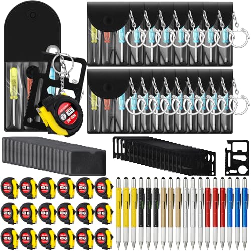 Image of 72 Pcs Mini Screwdriver Tape Keychain Set Multitool Pen Card Father's Gifts Bulk Mini Tool Set for Adult Men Dad (Multicolor)