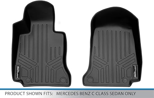 Miniatura 4 de MAXLINER - Juego de alfombrillas de primera fila, color negro para Mercedes Benz Clase C Sedan 2015-2021