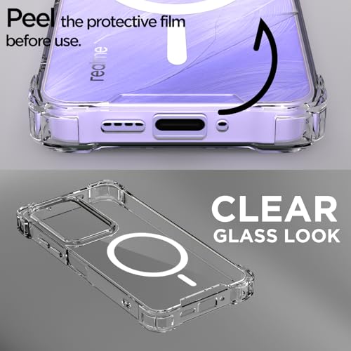 Image of Amazon Basics Back Cover for Realme Narzo 90X 5G / Realme C85 5G / Realme 15X 5G Mag-Safe Shockproof PC + TPU Protective Case Magnetic Support Bumper Case (Transparent Mag-Safe)
