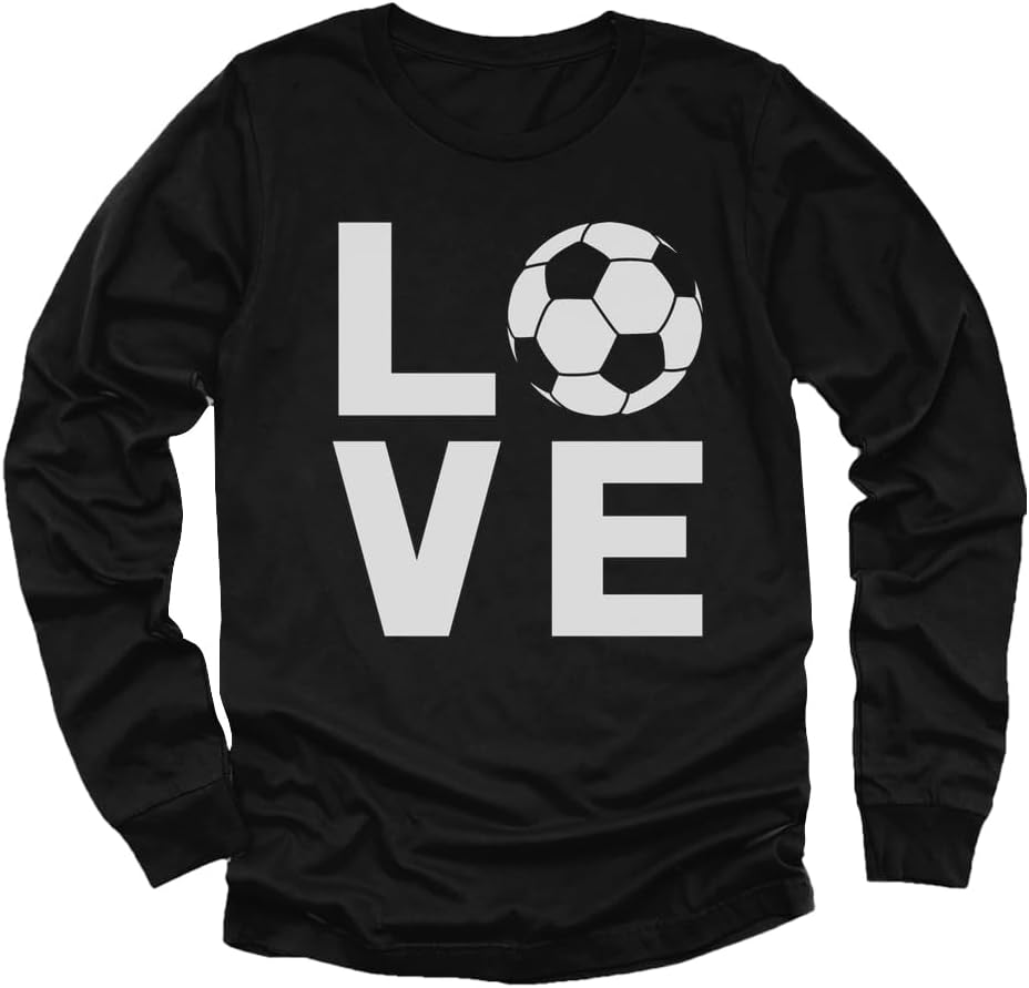 Tstars Gamer Valentine Kids Long Sleeve Shirt Video Game Controller Love Soccer Tee for Boys Girls