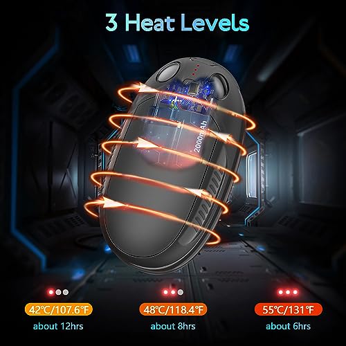 Hand Warmer, 2 Packs USB Rechargeable Hand Warmers, Electric Hand Warmers with 3 Adjustable Heating Modes, Gifts for Raynauds, Golf, Camping, Hiking - Image 4