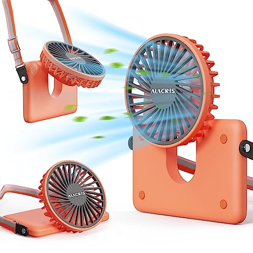 ALACRIS Mini Ventilateur Portable USB Rechargeable, Ventilateur de Cou Suspendu [3 Vitesse &...