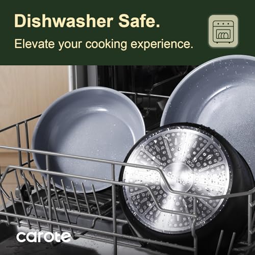 CAROTE 17PCS Ceramic Cookware Sets, Black and Gray, Pots and Pans Set Non Stick Non Toxic, Induction Cookware, Kitchen Cookware Sets, Pots Set for... - Image 7