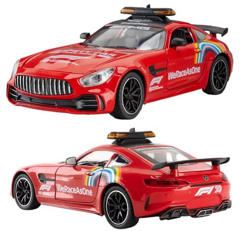 Image of Magicwand 1:24 Scale Die-Cast AMG-GT3【Large】【Box Packing】 with 4 Openable Doors,Pull Back Action,Lights,Music【Police Red】【Pack of 1】