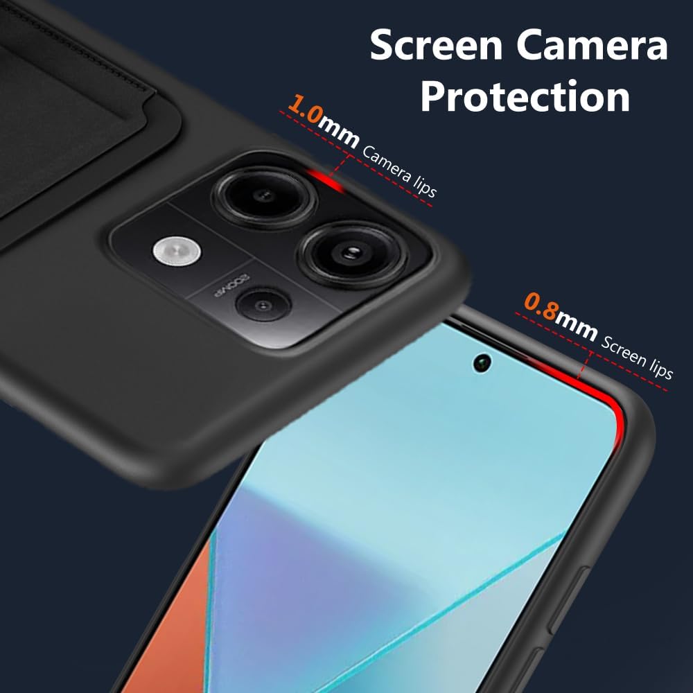 Compatible for Xiaomi Redmi Note 13 Pro 5G (Not for 4G) / Poco X6 5G Phone Case, Folding Card Holder/Slots Kickstand/Stand Wallet Case for Redmi Note 13 Pro 5G - Black - Image 6