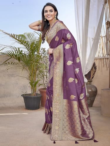 Image of Satrani Women's Jacquard Silk Blend Saree