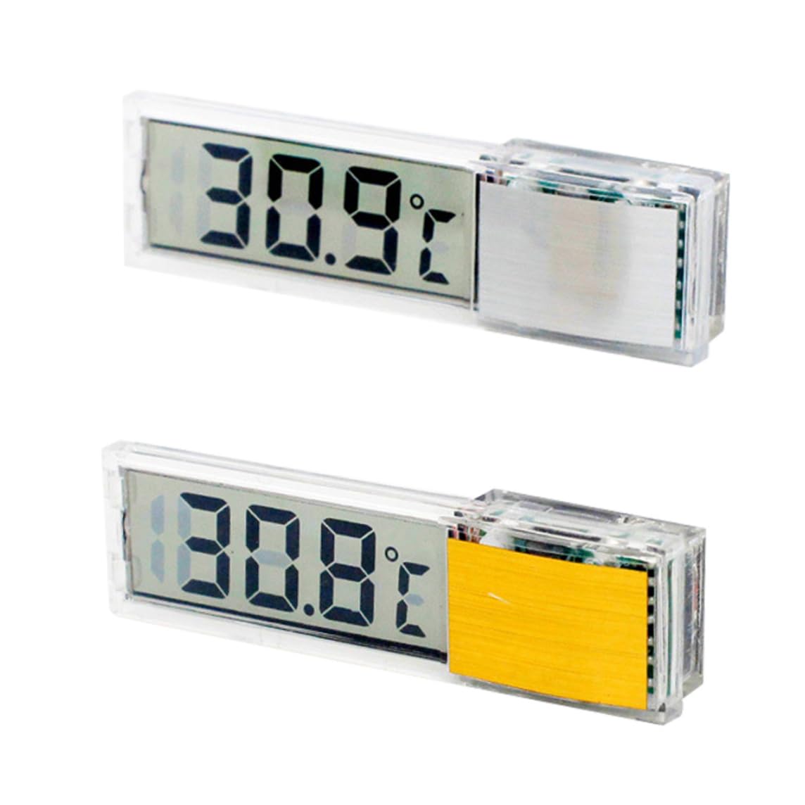 LejeMaek Fish Tank Thermometer Aquarium Thermometer LCD Display 3D Digital Electronic for Temperature Measurement Silver Fish Tank