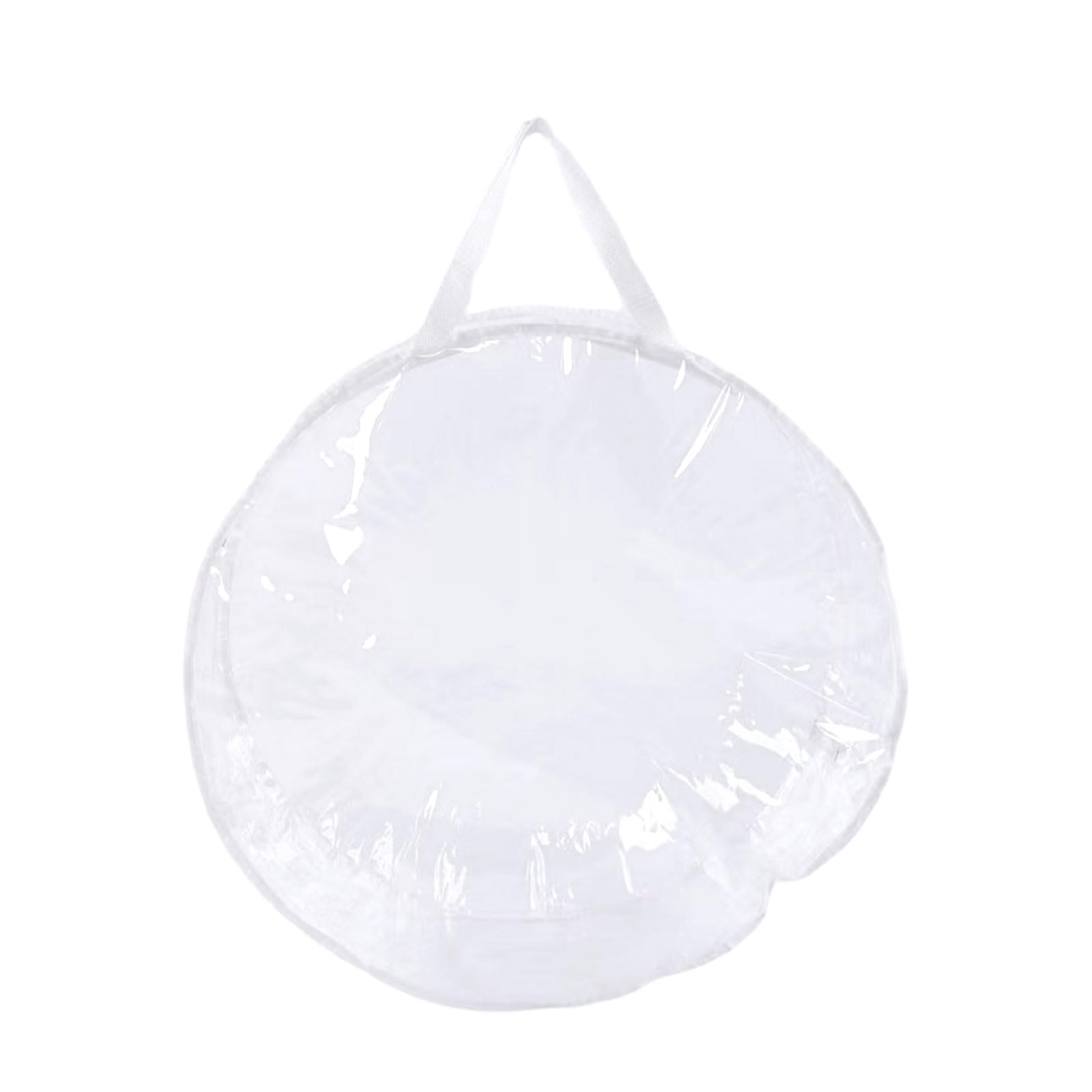 Tsophreniq Transparents Wreath Storage Container Zippered Holiday Garlands Organiser Round Bag for Seasonal Christmas Decoration Wreath Organiser
