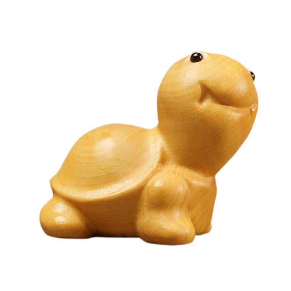 YNIYUJKL Feng Shui Ornaments Boxwood Tortoise Statue,Wood Chinese Decor Figurine,Home And Office Sculpture