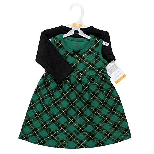 Image of Hudson Baby Girls' Cotton Dress and Cardigan Set