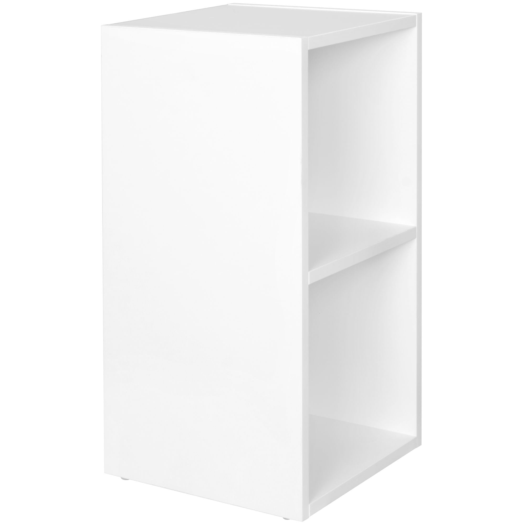 FineBuy Regał Stojący 30x30x60 cm Czarny, Regał Książki Wąski 2 Przegrodami | mały regał do książki i dekoracje, regał na drobiazgi do salon, łazienka i przedpokój, wolnostojący