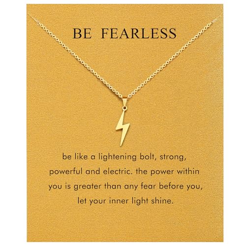 Baydurcan Inspirational Gifts for Women Lightning Bolt Necklace Encouragement Gifts(Lightning Bolt)