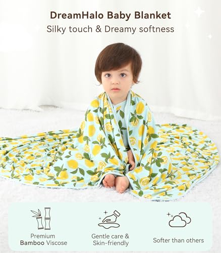 Image of Premium Baby Blankets, Soft Viscose from Bamboo Blanket for Boys and Girls, Nursery Crib Bedding Quilt for Newborn and Toddler, Cooling for Hot Sleepers, 50'' x 50'' Lemons