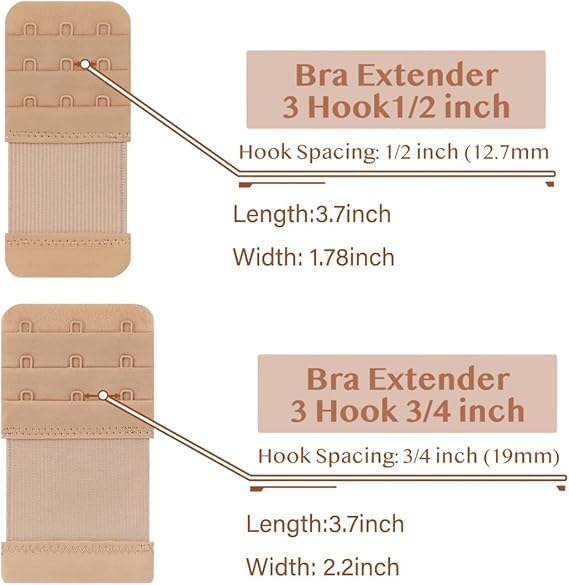Image of SNMMIFER 6 Pcs Women's Bra extenders 2 Hooks /3 Hooks Bra Extension(Multicolor)