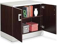 Vista 5 de NBF - Armario de almacenamiento de oficina de 29.4 pulgadas de alto, gabinete de almacenamiento laminado de madera flotante con dos puertas