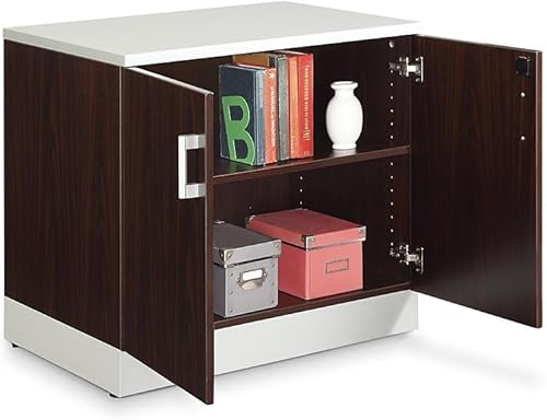 Miniatura 6 de nbf signature series Esquire - Armario de almacenamiento de dos puertas de 29.4 pulgadas de alto, laminado de madera flotante, gabinete de oficina