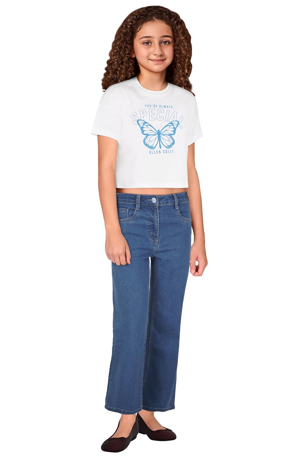 Allen Solly Girl's Regular Jeans (AGDNCWLBP14952_Blue - Image 3 thumbnail