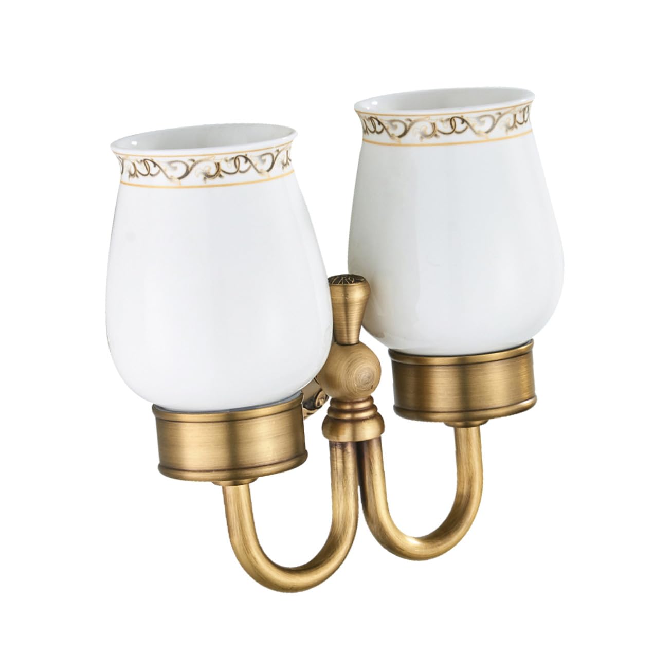 Alipis Portavasos De Cerámica Estilo Antiguo Vintage Soporte De Pared Doble para Cepillos De Dientes y Vasos para Baño Hogar y Hotel