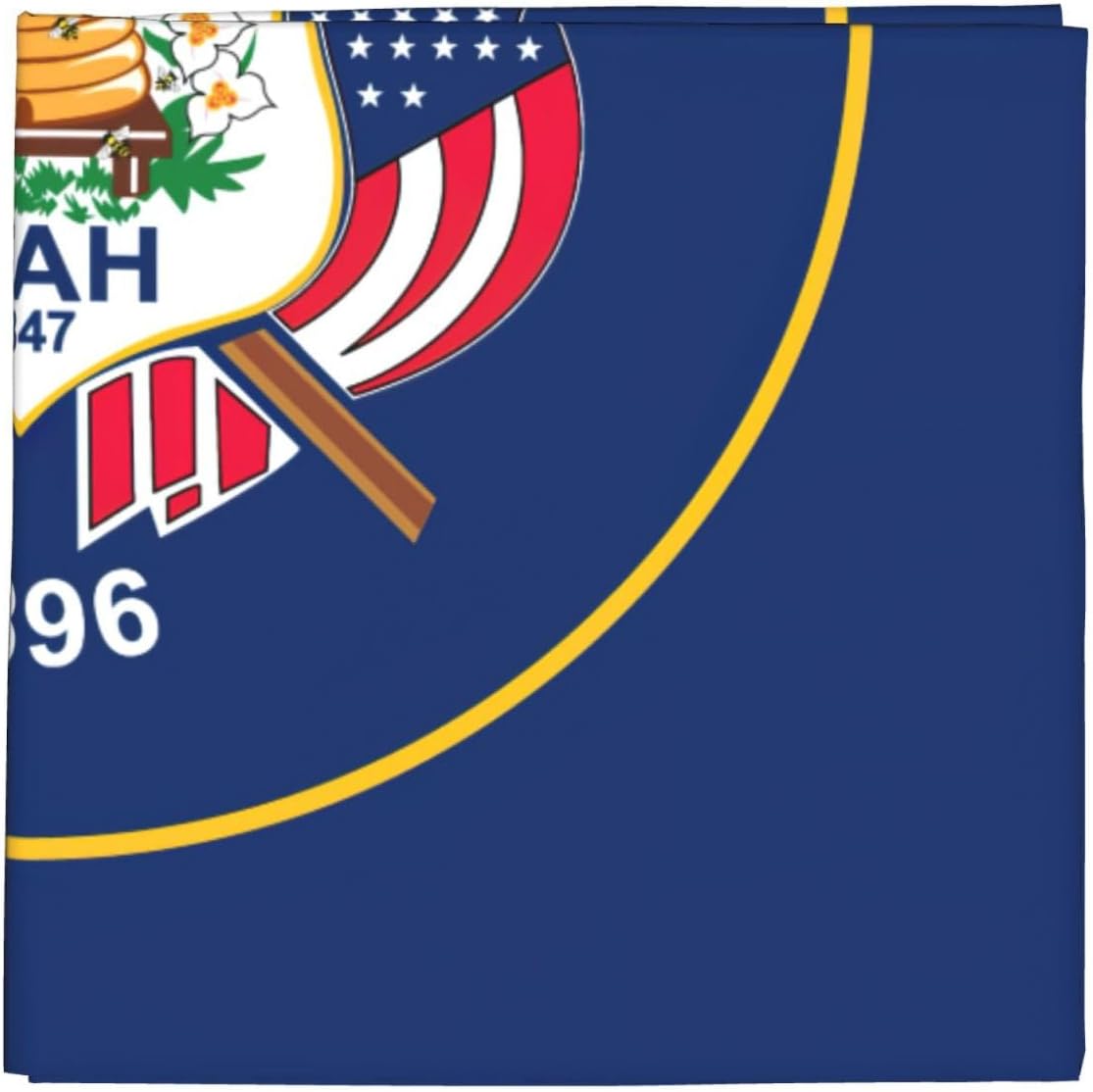 Utah Flag Print Square Scarf Comfortable Head Bandana Soft Headband Wrap Silk Like Neck Scarf For Women Men