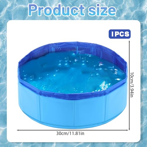 Katzenpool, 30 x 10 cm rutschfeste Katzenwanne, Schwimmbad für Hunde und Katzen im Sommer, Mini Pool für Kätzchen und Welpen zum Spielen und Baden (Blau)