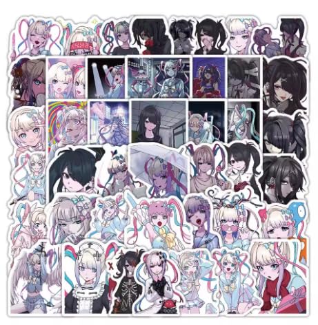 60Pcs Anime Stationery Stickers Needy Streamer Overload KAngel AME Cute Kawaii Sticker Stationery Student Cartoon Manga Waterproof Graffiti Decorate