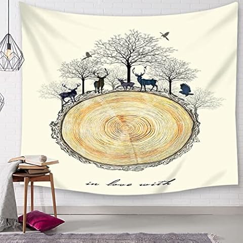EHOMERY 3D Deer Tapestry Wall Hanging Cover
