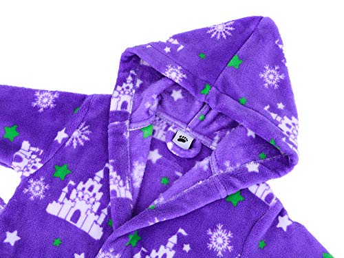 Arctic Paw Kids Girls Children Soft Hooded Bath Cover Up ,White Castle-Purple,M(Ages 4-6) #TOP2