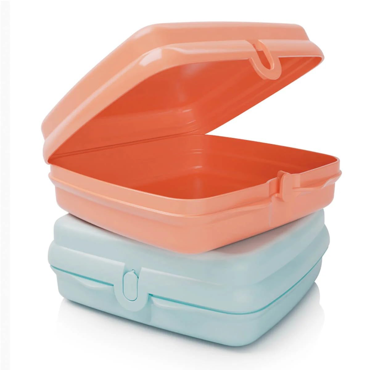 Tupperware Sandwich Keeper Set of 2 in Light Blue and Coral