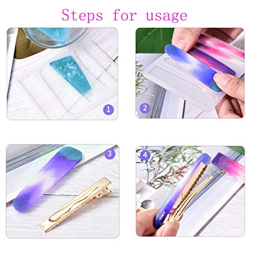 Dancepandas Siliconen Mallen Haarspeldjes 6 STKS Baret Schimmel Siliconen Hars Epoxy Schimmel Hars Gietvormen Voor… - Afbeelding 6