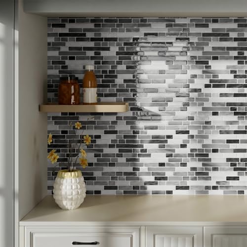 Azulejos autoadhesivos 3D lavables e impermeables para renovar el salpicadero del baño 7