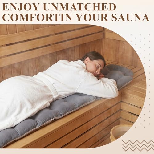 Novabright Waterproof Sauna Seat Cushion Thick High-Density Foam Heat Insulation Bath Pillow, Sauna Accessories for Infrared Resting for Head & Neck, Support the Back for Women Gifts(Dark Gray) - Image 2