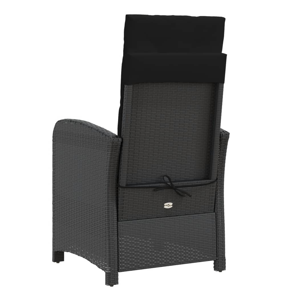 Eleganz Poltrona da giardino con poggiapiedi regolabile – rattan PE & acciaio verniciato a polvere – durevole e confortevole per giardino, terrazza e balcone