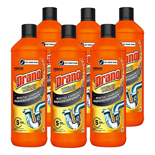 Mr Muscle Drano Power-Gel čistič trubek (6× 1000 ml)