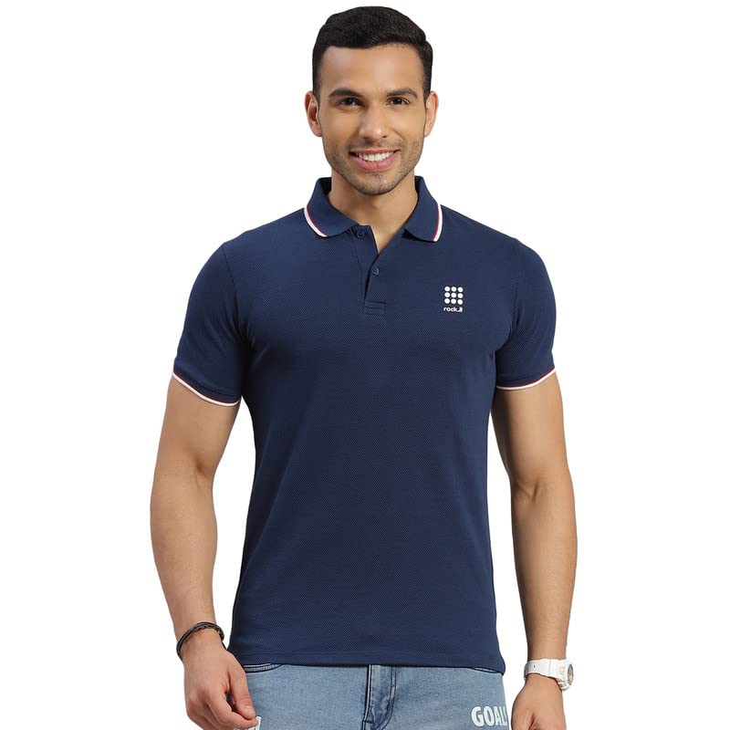 Image of ROCK.IT Men's Solid Slim Fit T-Shirt
