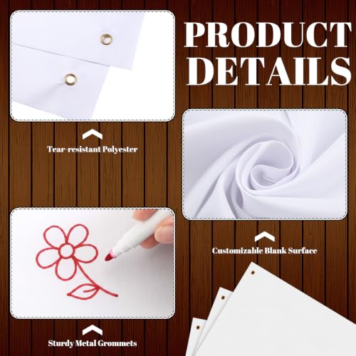 Image of Zonon Large Blank Banners And Signs Polyester Oxford Cloth Sublimation Banner To Decorate With Hanging Rope For Indoor Wall Outdoor Easy to Hang DIY Signs For Business Office(White,5 x 12 Feet)