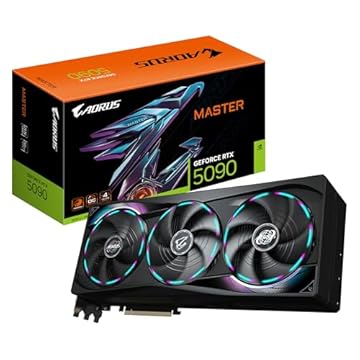 Gigabyte Placa gráfica AORUS GeForce RTX 5090 Master 32G - 32GB GDDR7, 512bit, PCI-E 5.0, 2655MHz Core Clock, 3 x DP 2.1a, 1 x HDMI 2.1b, GV-N5090AORUS M-32GD
