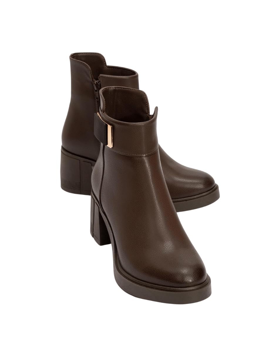 Prologue Rashe - Brown Block Heel Zip Boot Women