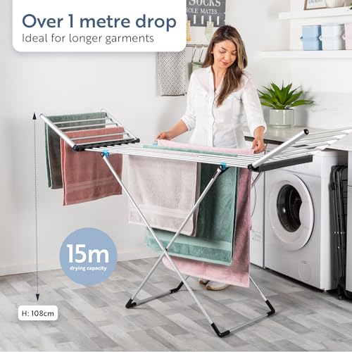 Minky SureDRI XL Winged Heated Clothes Airer with Cover, 15m Drying Space and 20Kg Capacity, Electric Foldable Drying Rack, Fast Drying & Portable Electric Clothes Dryer - Image 4