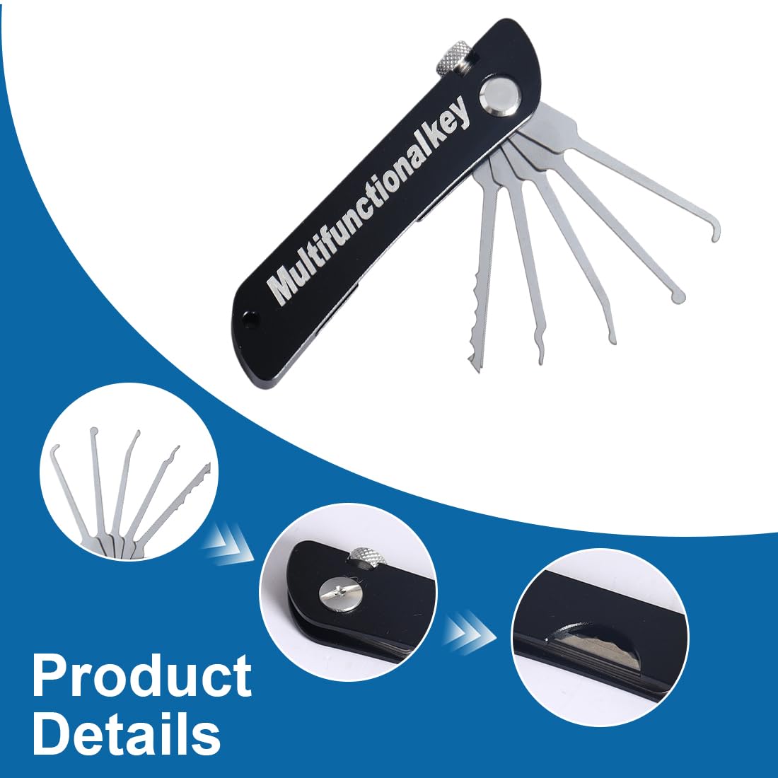 Kit Grimaldelli Professionali Per Lockpicking - Chiave Universale, Per Allenamento, Estrazione Chiavi - Foto 10