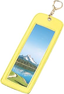 [Bmucp] キーチェーンフォトフレーム | 透明ポリウレタンレザー 携帯用 長方形 チャーム - 写真カードホルダーキーホルダー,子供 家族 祖父母 妊娠 出産 成長 新年 クリスマス 祝日 パーティー 車 バッグ 家用