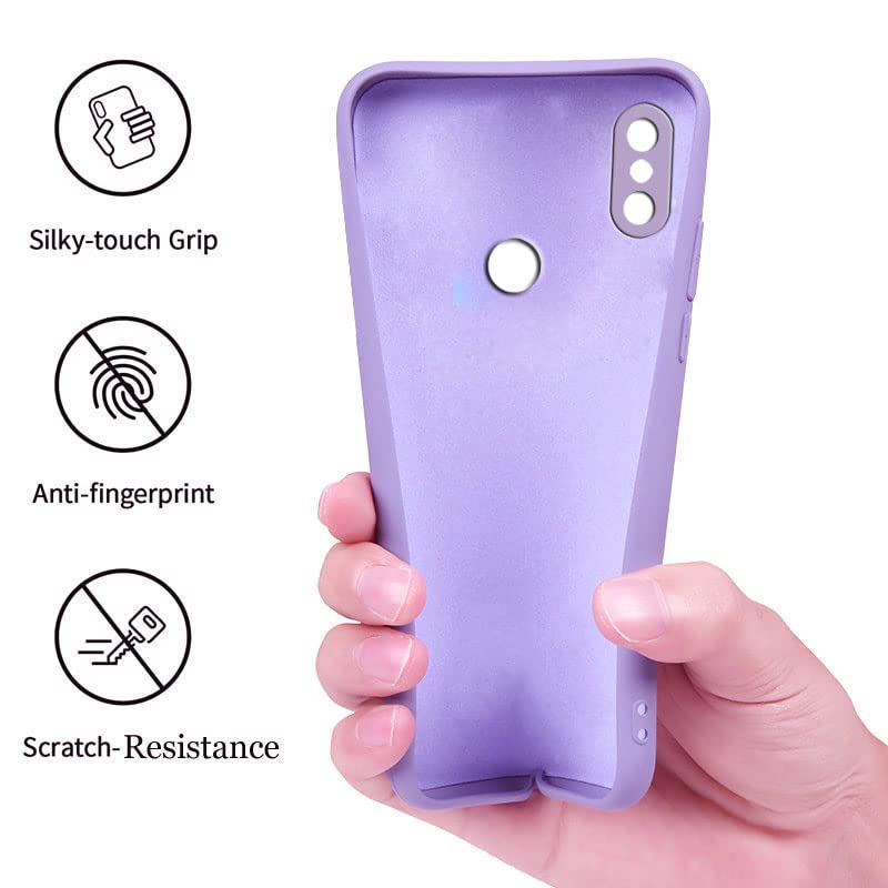 Image of A rtistque Liquid TPU Silicone Matte Shockproof Flexible with Camera Protection Soft Back Cover Case for Redmi Note 6 Pro - Purple