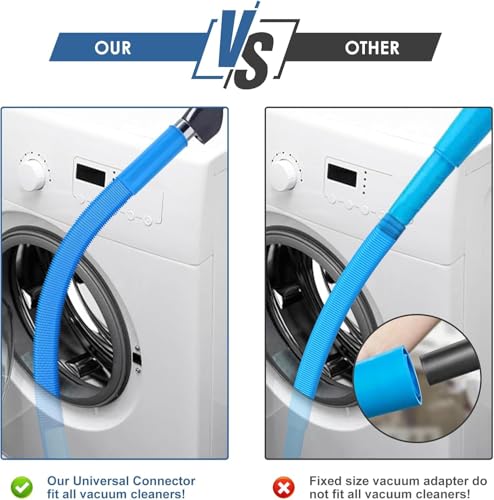 Image of PetOde Dryer Vent Cleaner Kit, Flexible Dryer Lint Vacuum Attachment Compatible with Most Vacuum Cleaner, Blue