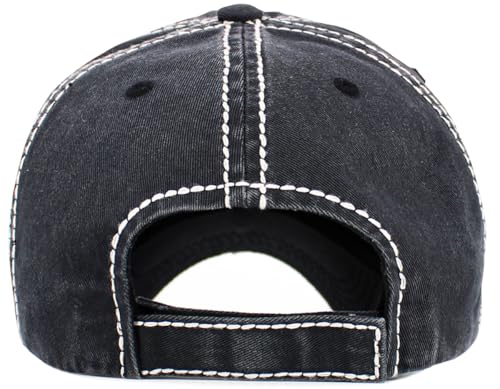 Image of Vacation Beach Camping Womens Baseball Cap Distressed Vintage Unconstructed Embroidered Patch Hat