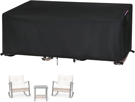 Outdoor Sofa Cover,Waterproof and Dustproof Patio Outdoor 3-Piece Set,Easy Install Protection,Fits 70"L x 21"W x 29"H Black,1-Pc