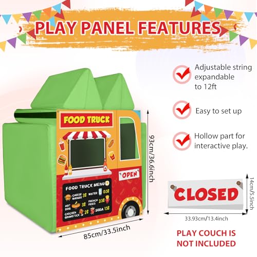 Image of Play Panel for Kids Play Couch Children's Foam Sofa Couch Panel for Toddler Modular Portable Sofa Playroom Furniture Accessories Home Game Gifts (Food Truck, Play Couch not Included)