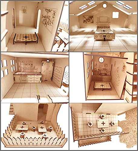 Image of Big Size Doll House and Furniture Making Kit. Painting Kit. 18 Inch Height and 18 Inch Width. Premium Pine Wood 3D Puzzle. No Hammer, Glue Required.