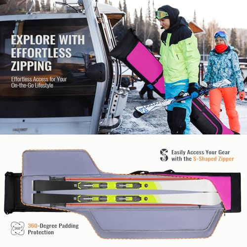 image for GoHimal Ski Bag and Boot Bag Combo, Padded Skis Bag for Air Travel, Sa