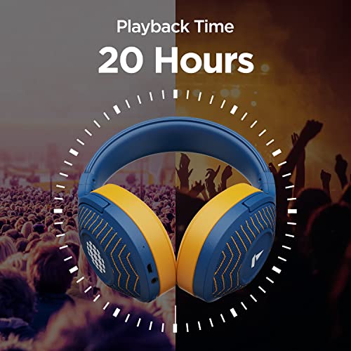 Image of Boat Rockerz 550 Sunburn Edition with 50MM Drivers, 20 Hours Playback, Physical Noise Isolation and Soft Padded Earcups(Jazzy Blue)