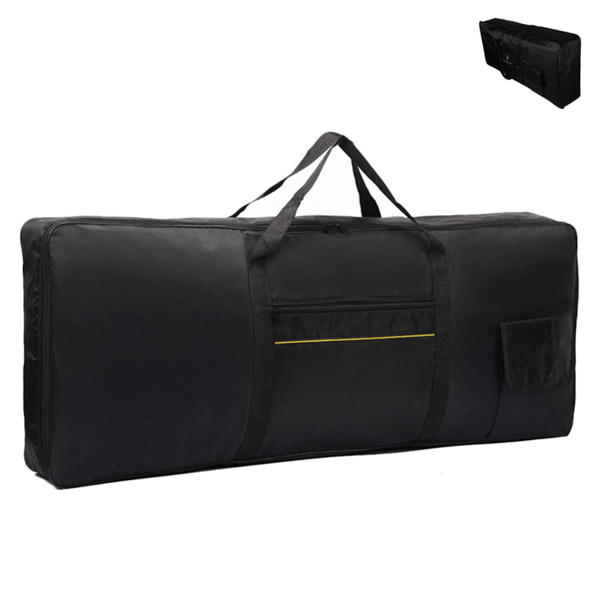 Hemobllo Borsa per Tastiera Elettronica Nera Tracolla Regolabile Oxford 61 Tasti e Doppio Uso come Zaino o Borsa a Mano