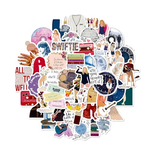 Singer Stickers 50 PCS Waterprof Vinyl Sticker Water Bottle Stickers Cartoon Stickers Aesthetic Laptop Stickers for Adults Girls Boys Kids Teens Water Bottle Laptop Hard Hat Guitar